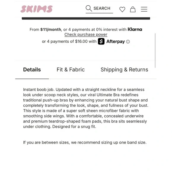 NWT Skims Black Ultimate Push Up Balconette Bra 36 DD Onyx - Picture 12 of 15